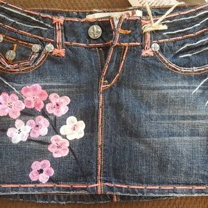 28" waist Cherry Blossom denim skirt